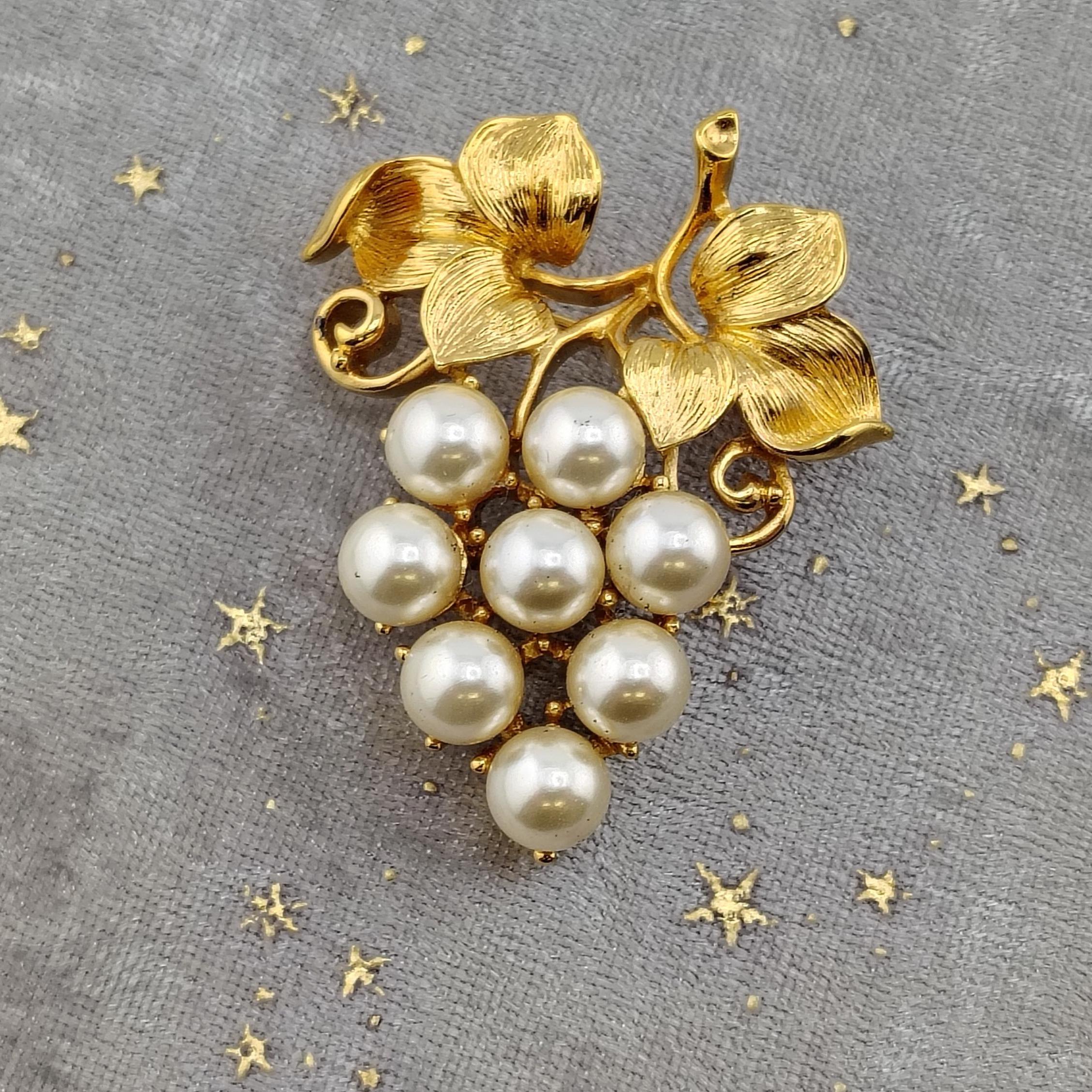 クラスターブローチ ヴィンテージ ルビー ダイヤモンド＆サファイア 14K イエロー