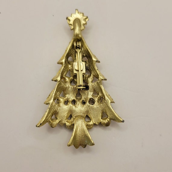 Vintage Colorful Rhinestone Christmas Tree Pin - … - image 7
