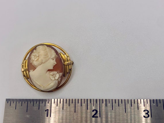 Vintage Cameo Pin - 1/20 10k Gold Filled Carved S… - image 6