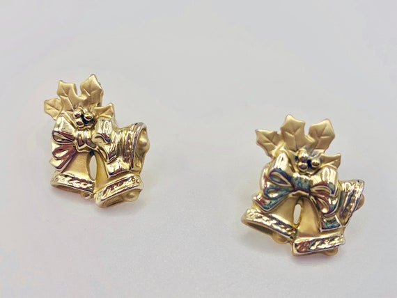 Vintage Christmas Bell Earrings Item K # 2072 - image 1