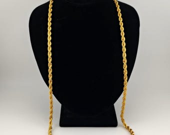 Vintage Monet Gold-Tone Twisted Rope Chain Necklace (27")
