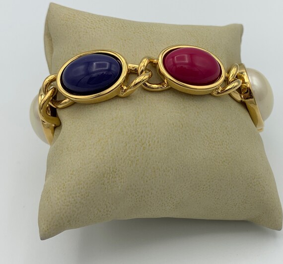 Retro Colorful Faux Pearl Plastic Stone Bracelet I