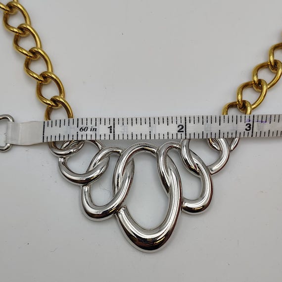 Vintage Monet Two-Tone Chain Necklace – Chunky Gr… - image 8