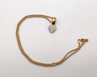 Swarovski Crystal Heart Pendant Necklace – Vintage Swan Logo Jewelry