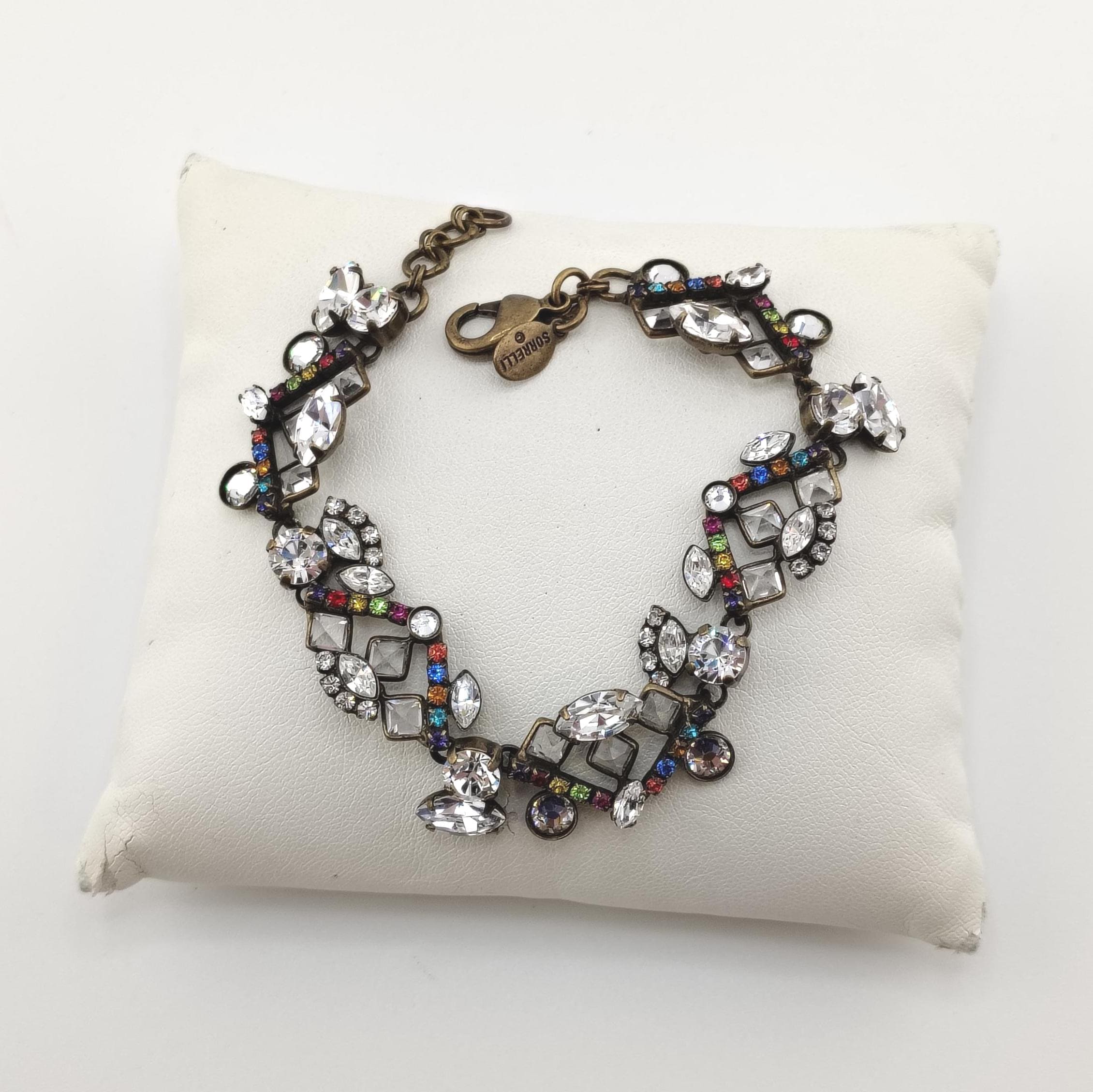 Sorrelli Crystal Geometric Bracelet: Antique Gold Tone  display picture 3