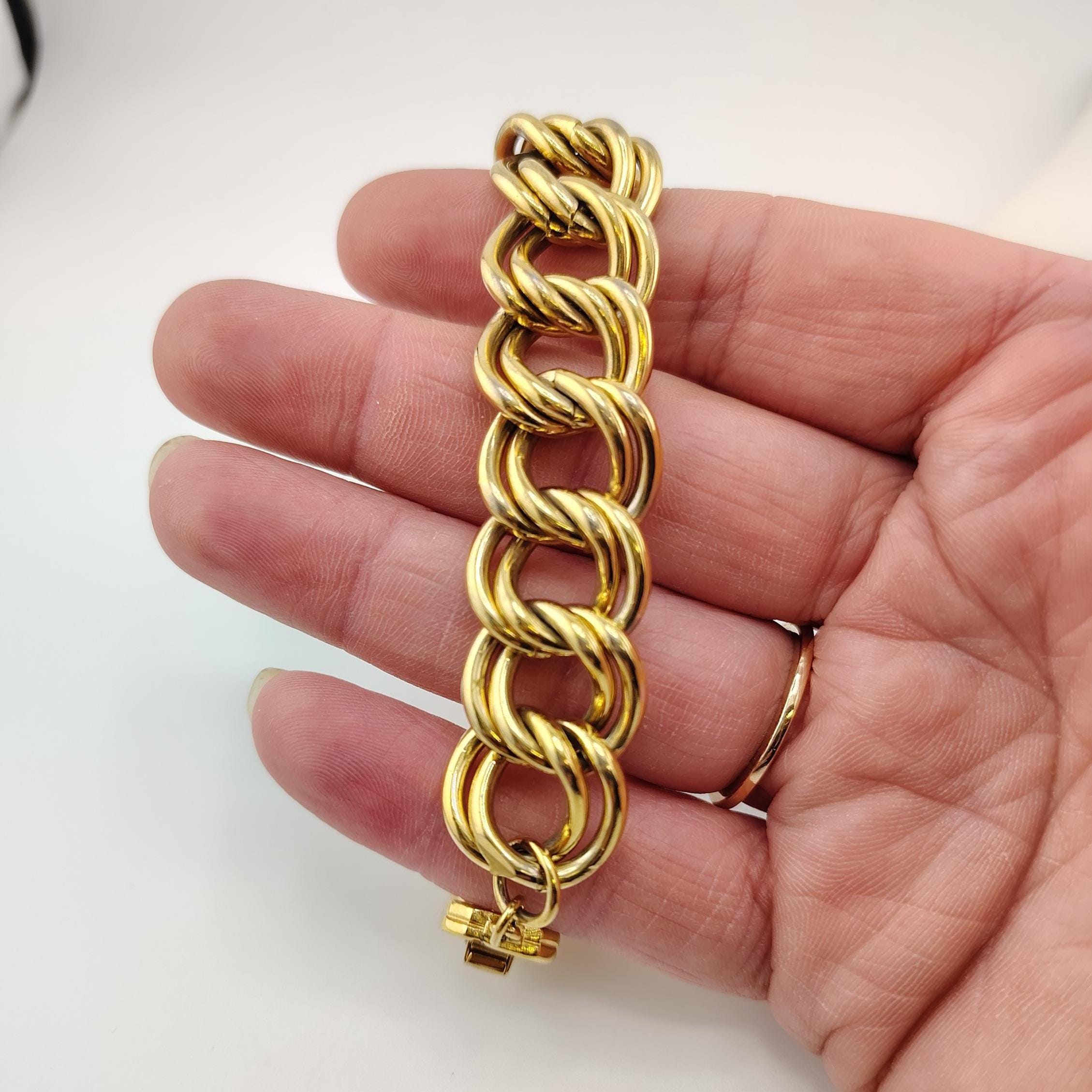 アクセサリー Vintage GIVENCHY Bijou Gold Bracelet GIVENCHY Vintage Gold Plated Chain Link Bracelet - Etsy
