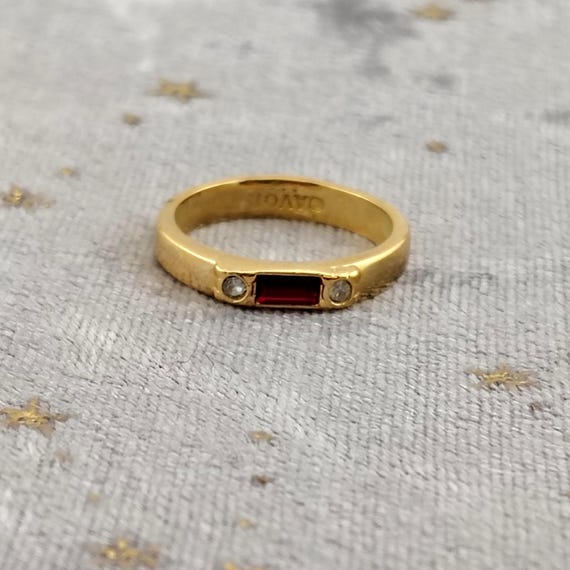 Vintage Signed Avon Ruby Red Rectangle and Round … - image 8