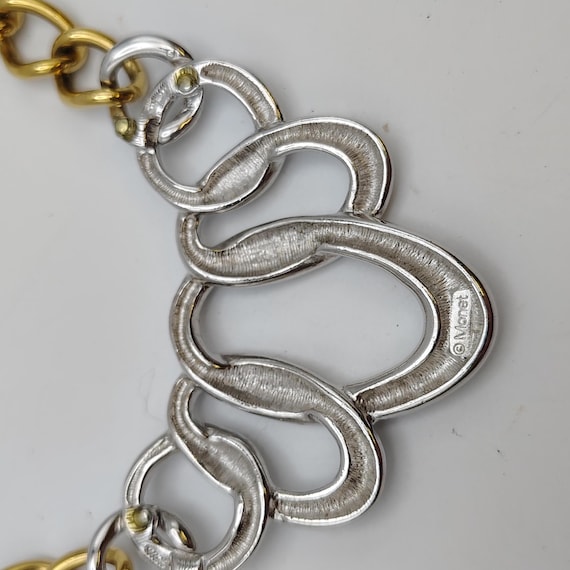 Vintage Monet Two-Tone Chain Necklace – Chunky Gr… - image 7