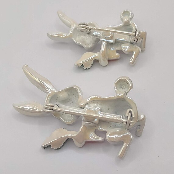 Rabbits Scatter Pin- Iridescent Easter Bunnies- V… - image 5