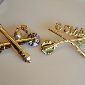 Vintage United States Military Pins- Army CMA Crossed Rifles Pin- Army Artillery Badge Pin- Vintage Collectible U.S. Army Pins