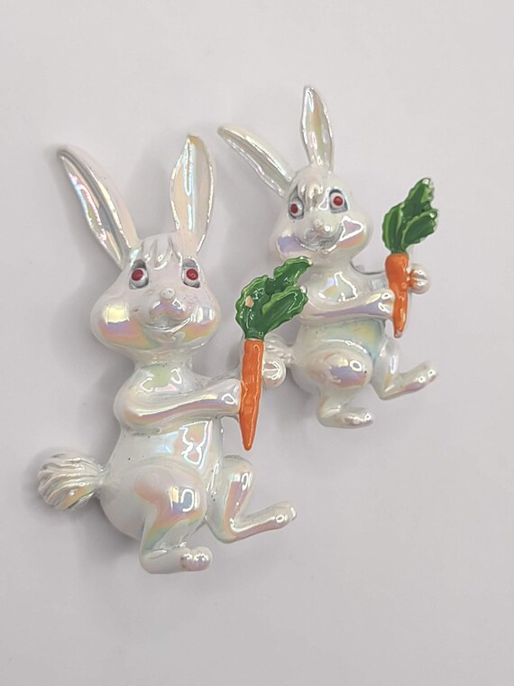 Rabbits Scatter Pin- Iridescent Easter Bunnies- V… - image 7