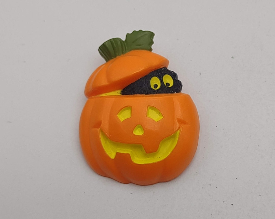 Vintage 1982 Hallmark Halloween Pin – Jack O' Lantern & Cat Brooch - Etsy