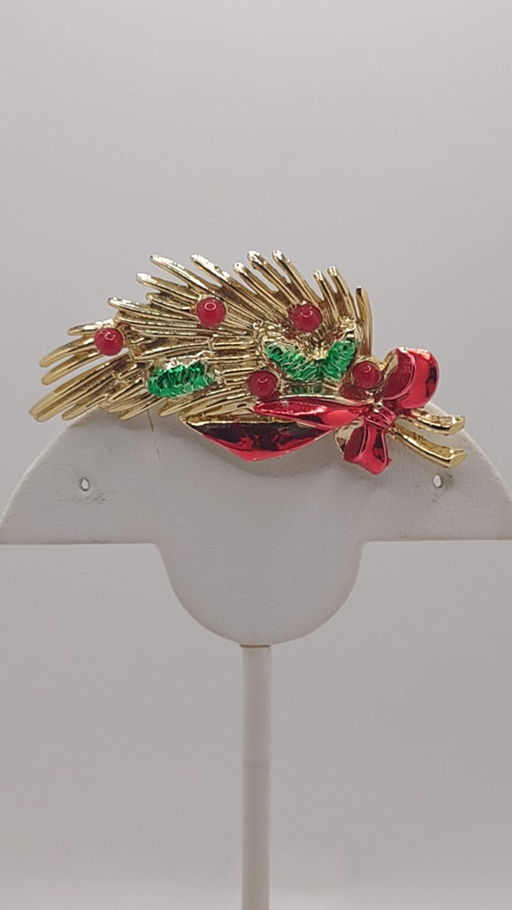 Vintage Holiday Pin- Christmas Pin- Vintage Chris… - image 3