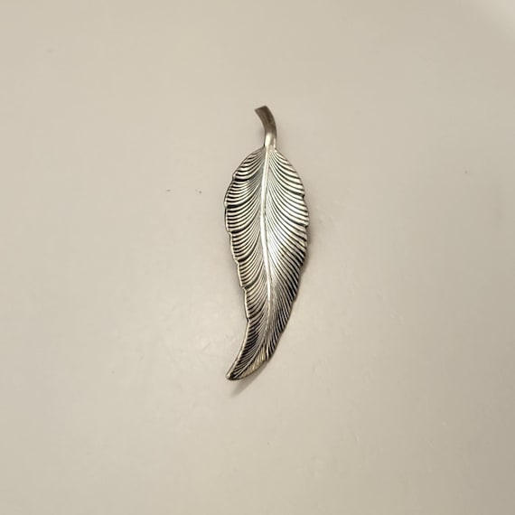 Vintage Beau Sterling Detailed Leaf Pin Sterling Silver Textured