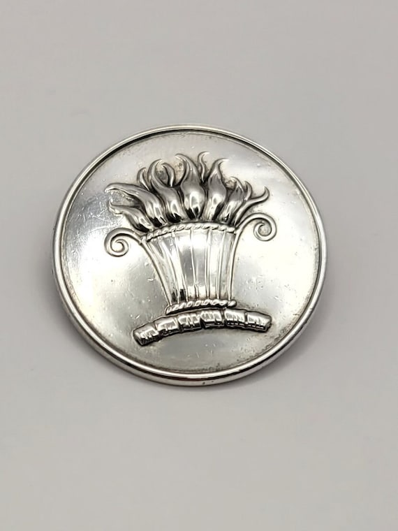 Vintage Sterling Silver Snake Grass Potted Plant Pin- Greek Inspired Herbarium Brooch