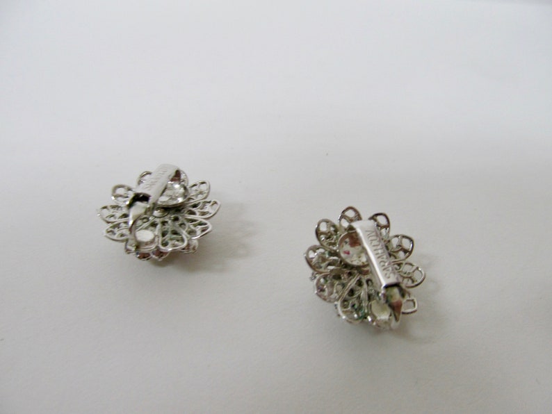 SARAH COVENTRY Sparkling Clear Rhinestone Earrings Item K # 3318