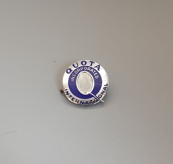 Vintage Enameled Sterling Silver Quota International Pin