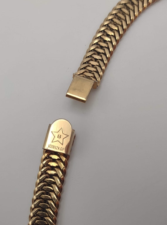 12Kt Gold Filled Weave Style Necklace- Vintage GF… - image 7
