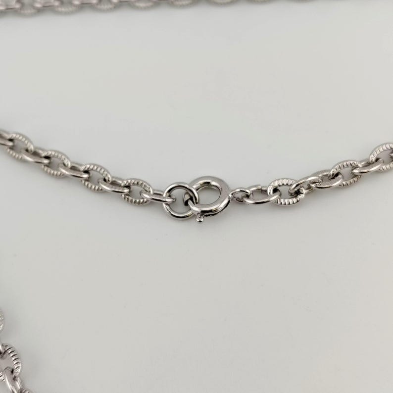 Vintage Signed Avon Ornate Cross Necklace- Large Silver Tone Colorful Statement Pendant image 8