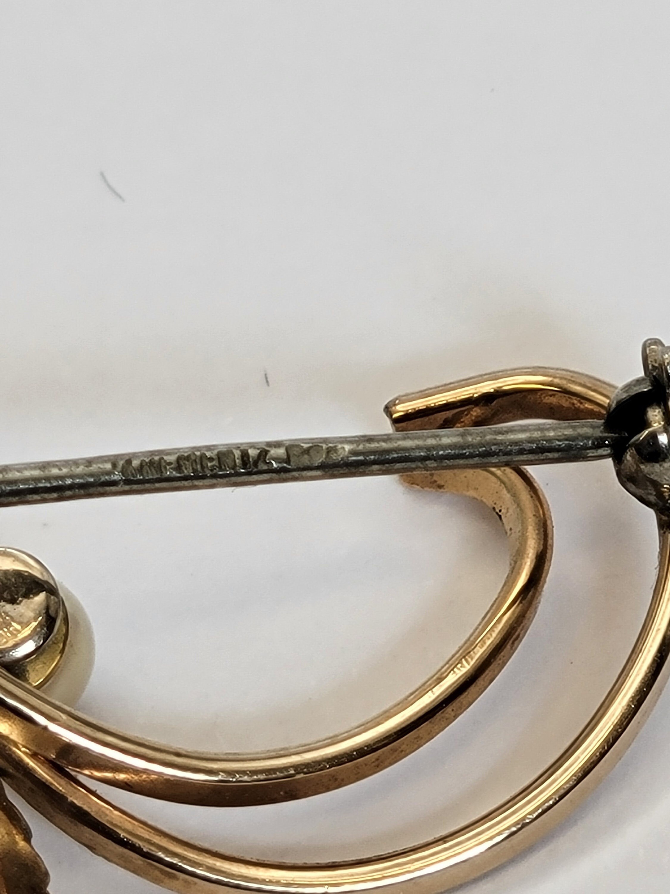 Krementz- Vintage Genuine Pearl Floral Pin- Pearl Flower Pin