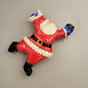 Retro Molded Plastic Santa Claus Hair Clip - Festive Christmas French Barrette Closure Clip-Whimsical St. Nick Holiday Hair Accessory-K#2527