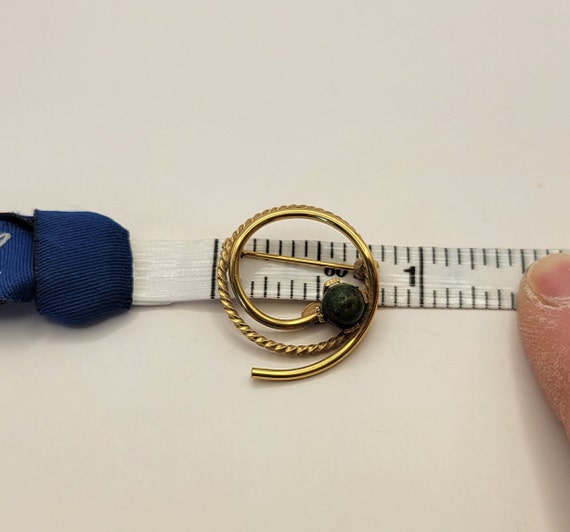 Vintage Danecraft Gold Filled Jade Circle Pin - P… - image 10