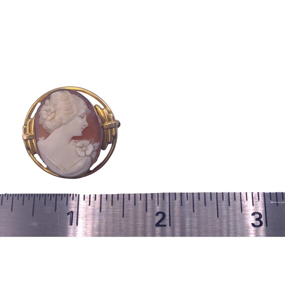 Vintage Cameo Pin - 1/20 10k Gold Filled Carved S… - image 4