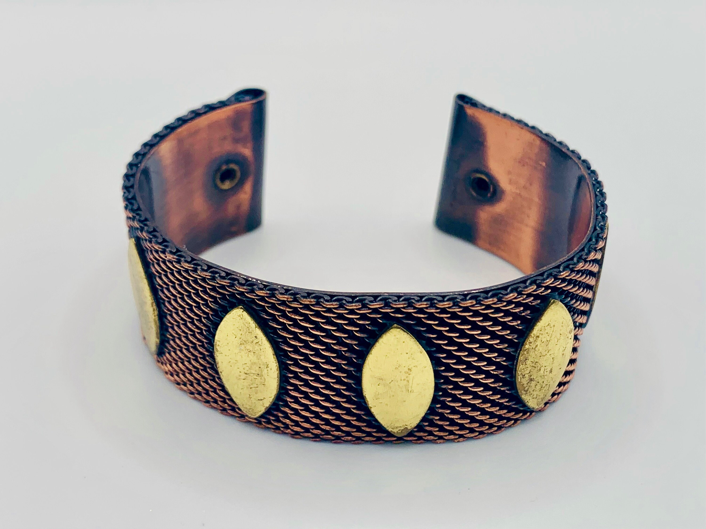 アクセサリー me0609 49880 Vintage Copper and Brass Mesh Cuff Bracelet Item K # 2587 - Etsy