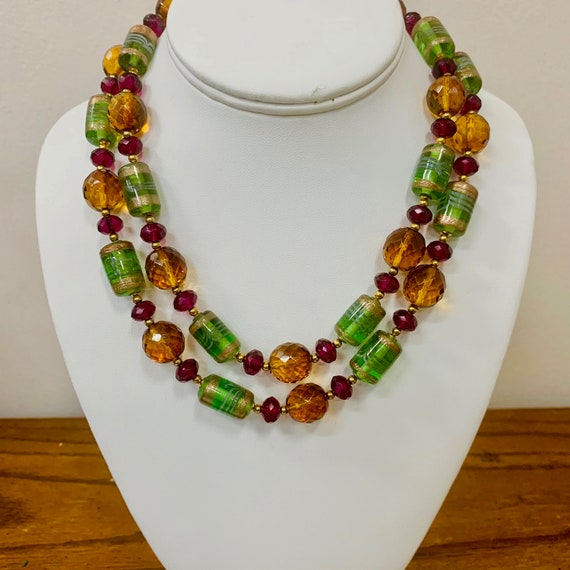 JOAN RIVERS Facetted Art Glass Beaded Necklace Ite