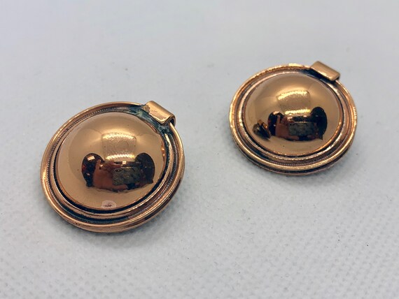 RENIOR Vintage Domed Copper Earrings Item K # 2316 - image 3