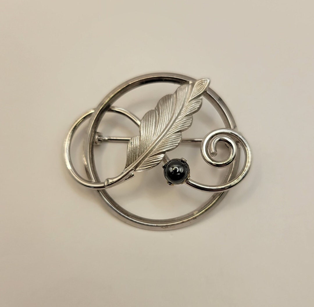 Broche Feuille Et Fleur En Argent Avec Pierres Multicolores - Bijou élégant Signé Nadari
