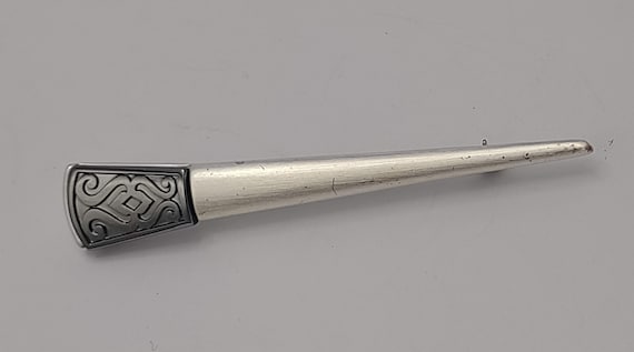 Monet- Vintage Monet Modernist Pin- Silver tone M… - image 1