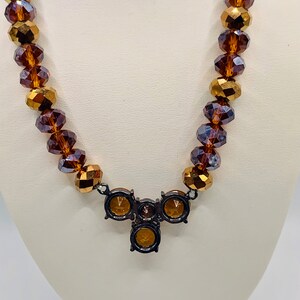 LIZ CLAIBORNE Golden Brown Glass Beaded Necklace Item K 309 - Etsy