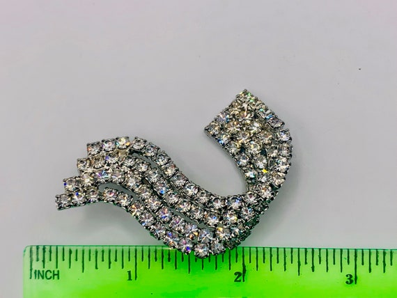 Vintage Dramatic Curved Rhinestone Earrings Item … - image 5