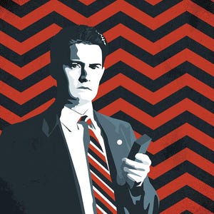 David Lynch&#39;s Special Agent Dale Cooper Noir Art Illustrated Print Inspired by Twin Peaks