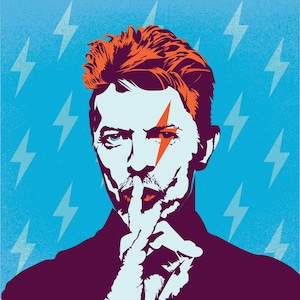 David Bowie Lightning Bolt Magnet: Pop Art Music Tribute