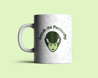Feministische koffiemok Bride of Frankenstein - Smash the Patriarchy - 11oz keramiek