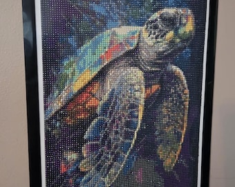 12x16 Finished & Framed Sea Turtle Diamond Painting