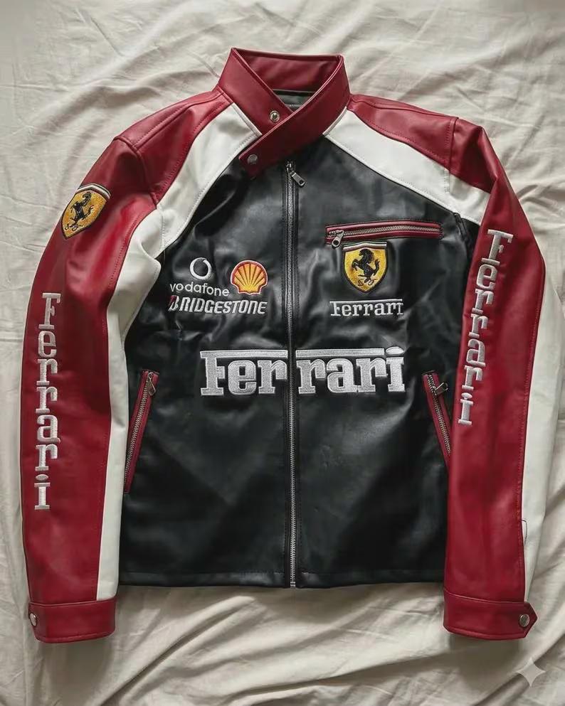 フェラーリ レザー ジャケット 赤 Ferrari Red Leather Jacket - Etsy Canada