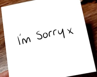 Minimalist “I’m Sorry” Card – Simple Apology Greeting for Him or Her – Plain Sentimental Card
