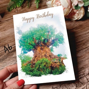 BTW Baum des Lebens Geburtstagskarte. Tierreich Karte, kann personalisiert werden. Magischer Baum des Lebens Geburtstagskarte