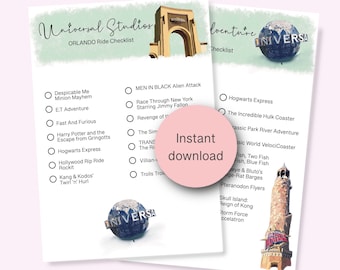 Universal Orlando Ride Checklist: Vacation Planning (Digital Download)