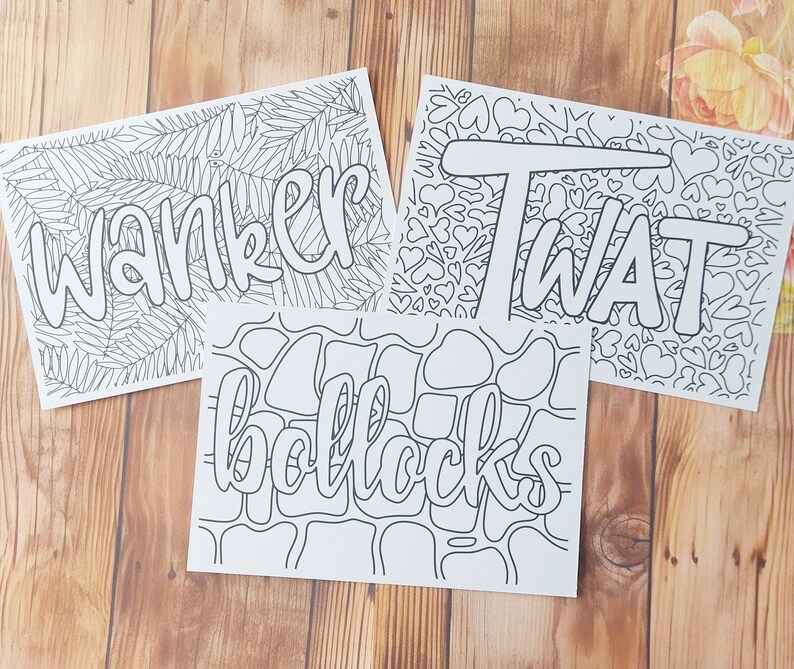 Being Rude Colour In Funny Swear Word Colouring Pages for Adults – Rude & Naughty Instant ...