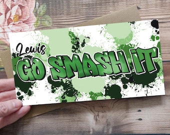 Personalised Good Luck Exam Card: Student Encouragement, Go Smash It