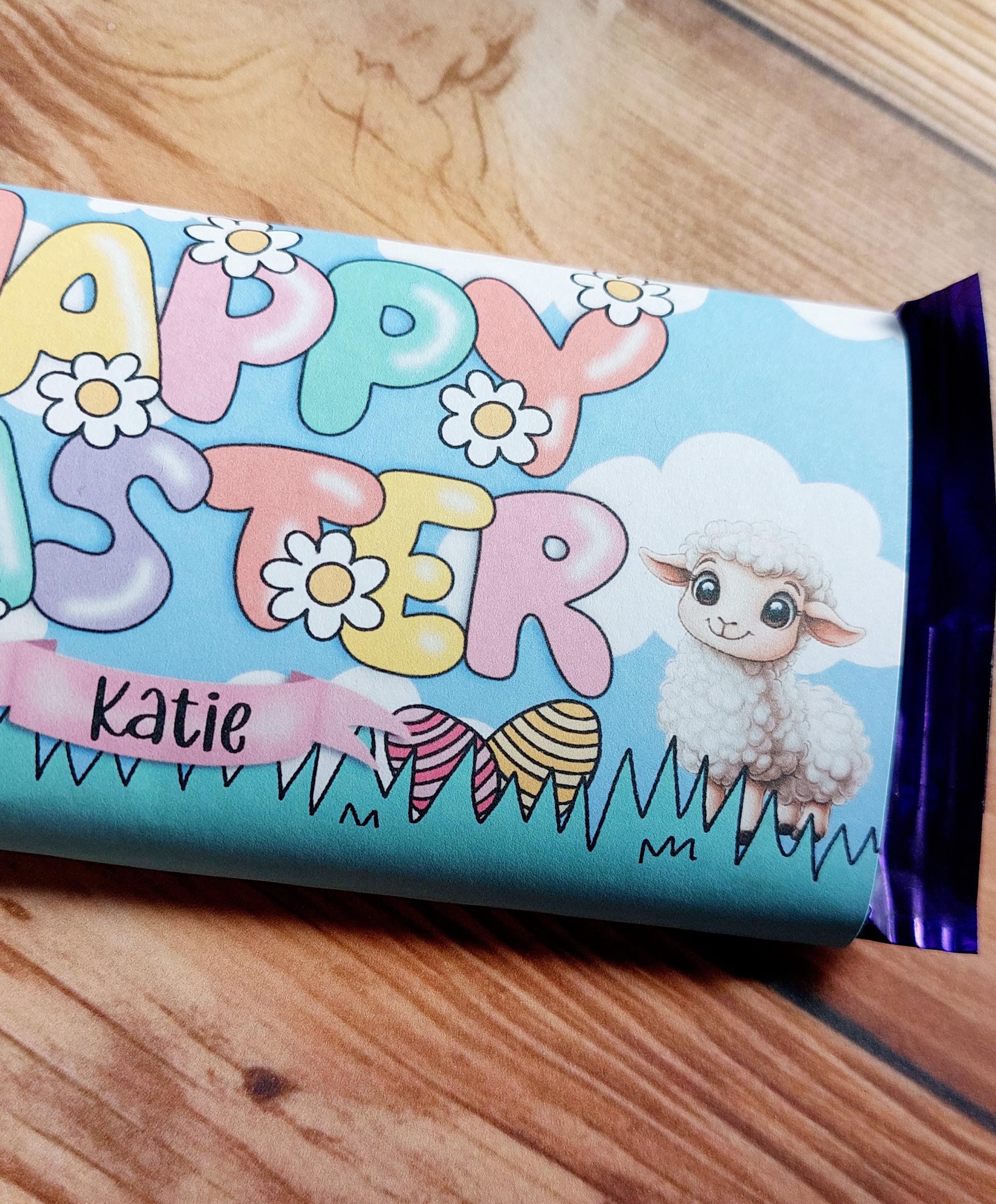 Personalised Easter Chocolate Wrapper. 2 Sizes, Gloss or Matt Paper ...