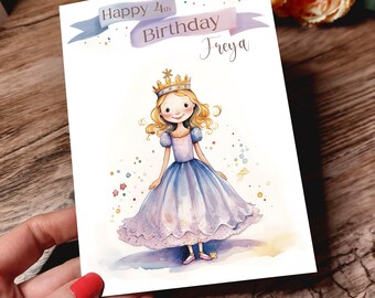 Personalised Little Princess Birthday Card | Lilac & Purple Design | Any Age