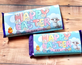Downloadable Personalised Easter Chocolate Wrapper, Print at Home, Downloadable Easter Wrapper, Custom Candy Wrapper, Easter Gift for Kids