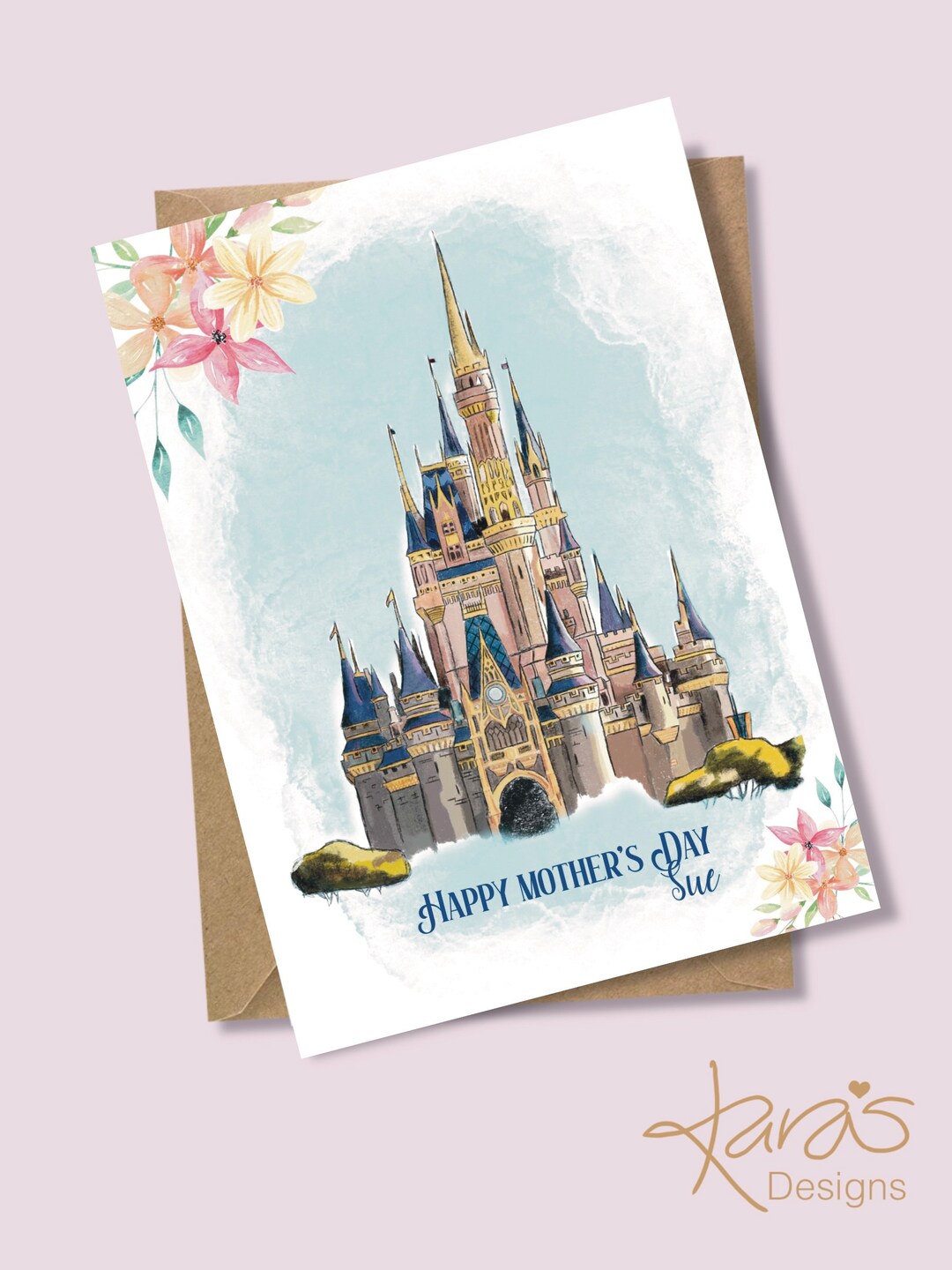 WDW Castle Birthday Card. Magic Kingdom Castle Card, Can Be