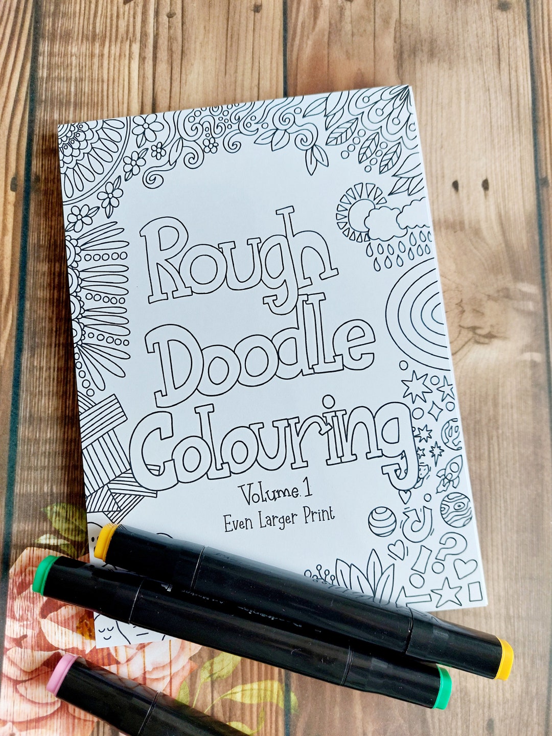 Even Larger Print. Rough Doodle Colouring Book. Fun Colouring Pages for ...