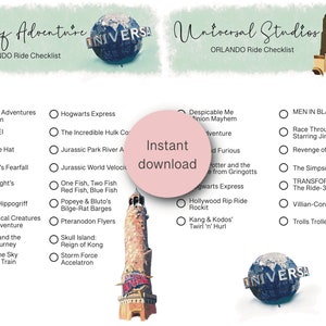 Universal Orlando Ride Checklist: Vacation Planning (digital Download ...